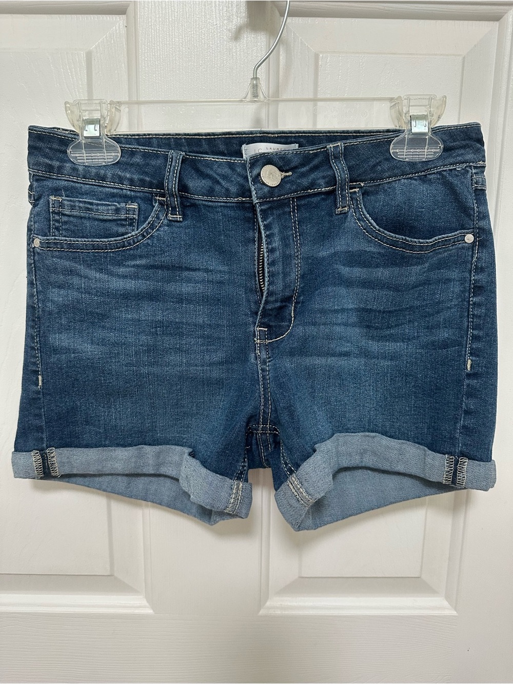 0307 LC Lauren Conrad Dark Blue Rolled Hem Denim Shorts size 8